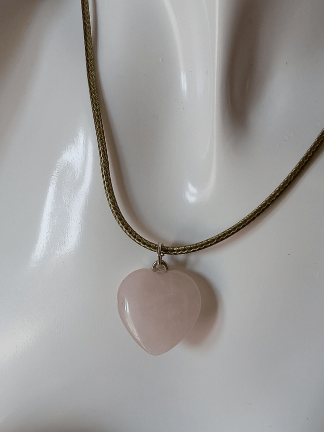 Rose Quartz Heart Crystal Necklace