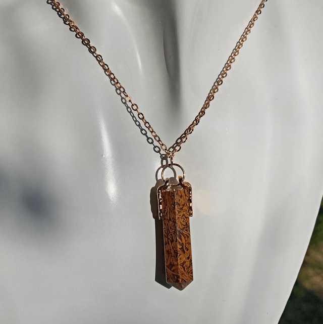 Elephant Jasper Gold Necklace 