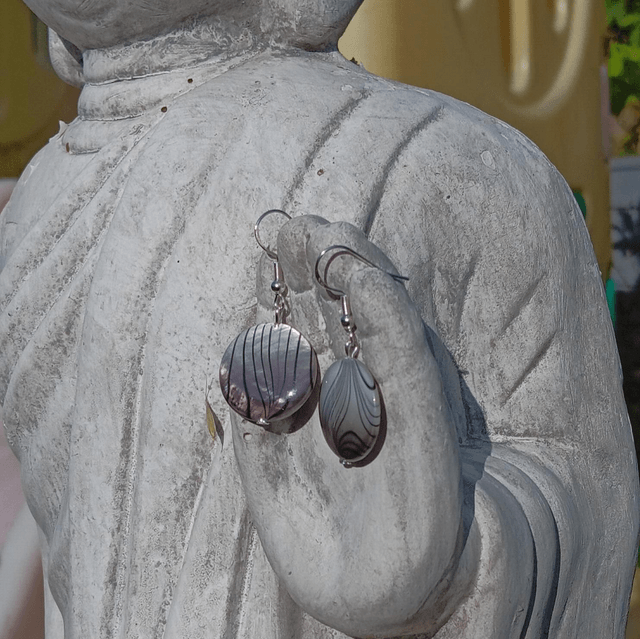 Natural shell bead earrings
