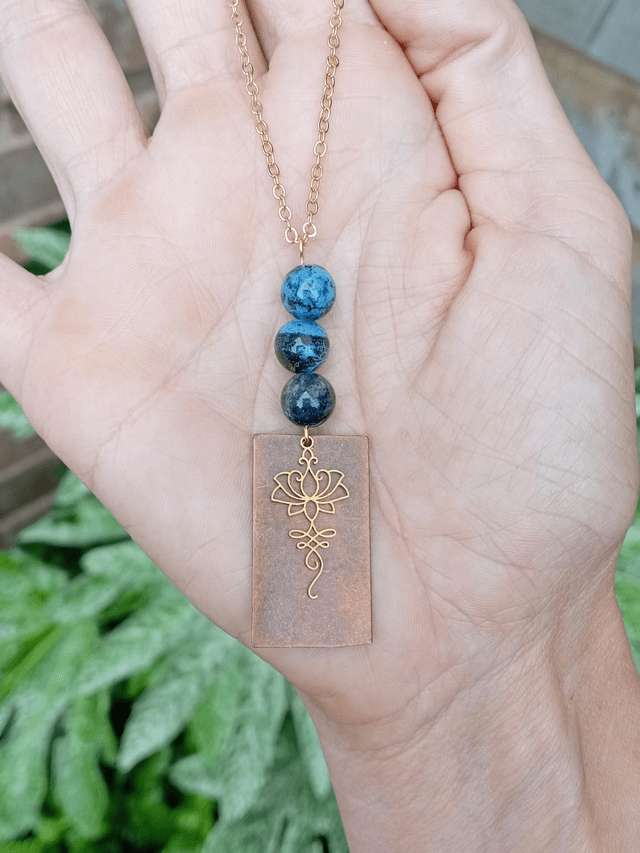 Dumortierite Bead Earring and Necklace Set