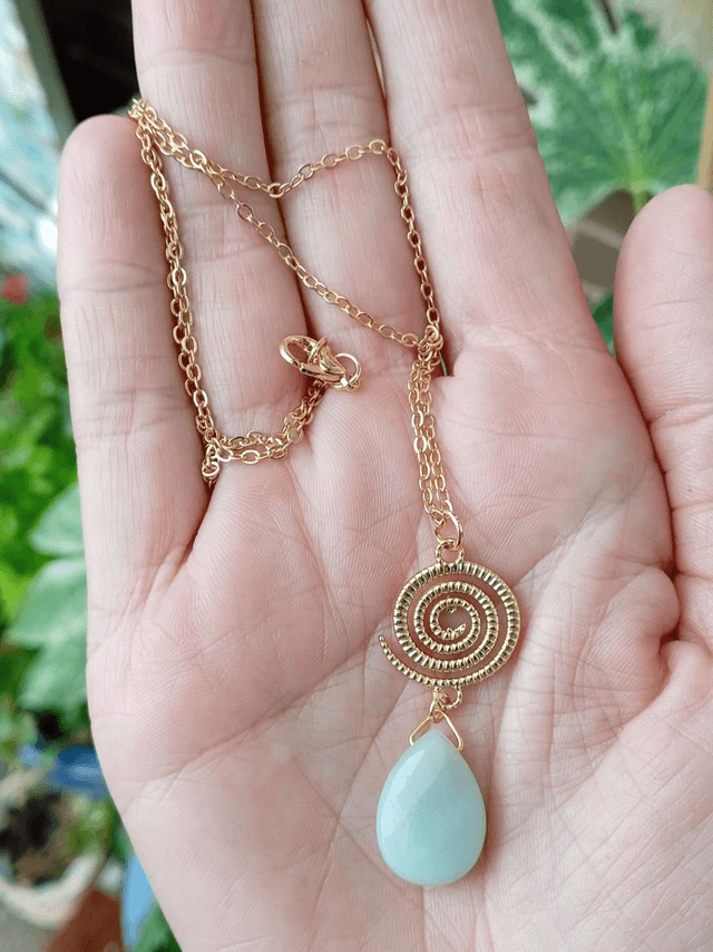 Angelite Gold Necklace