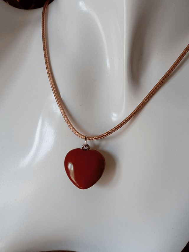 Red Jasper Heart Crystal Necklace