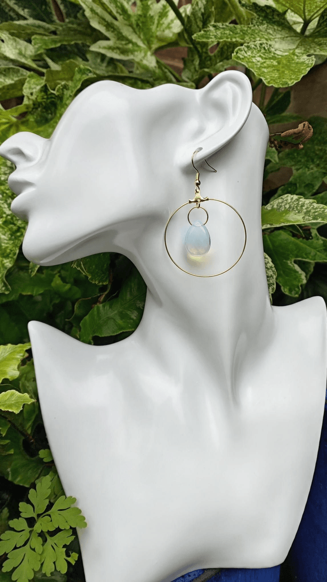 Opalite Gold Hoop Earrings