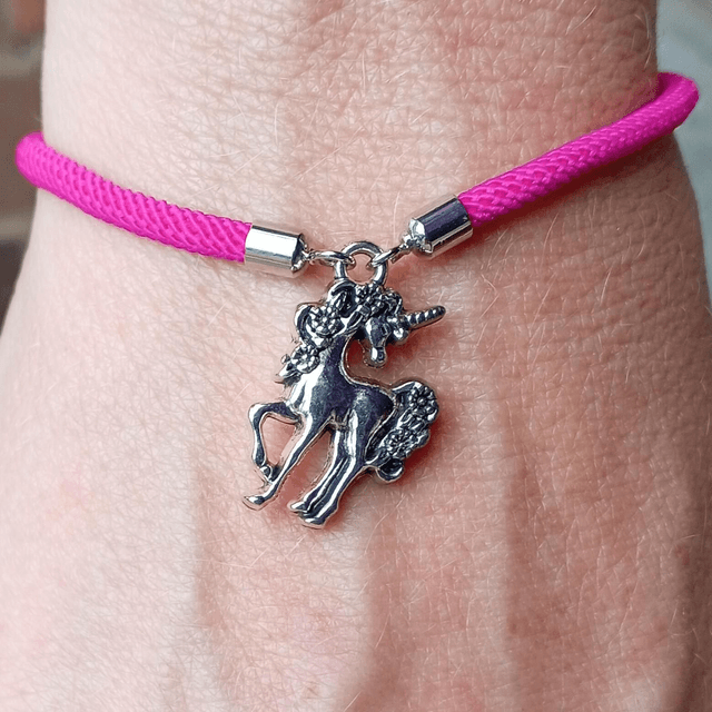 Pink kids bracelet with a Unicorn Charm
