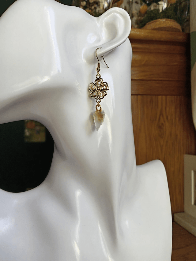 Gold Fluorite Shard Earrings 