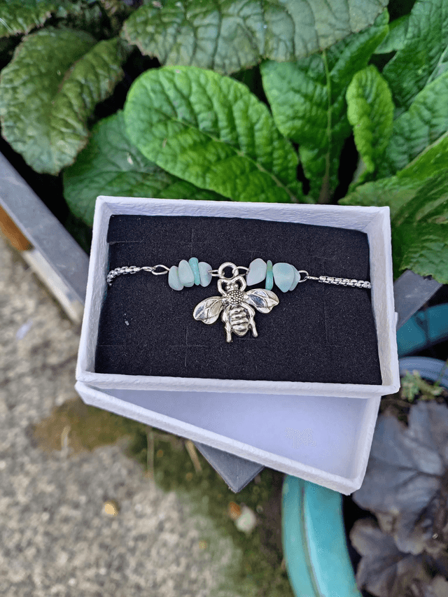 Amazonite Crystal Sterling Silver Drawstring Bracelet