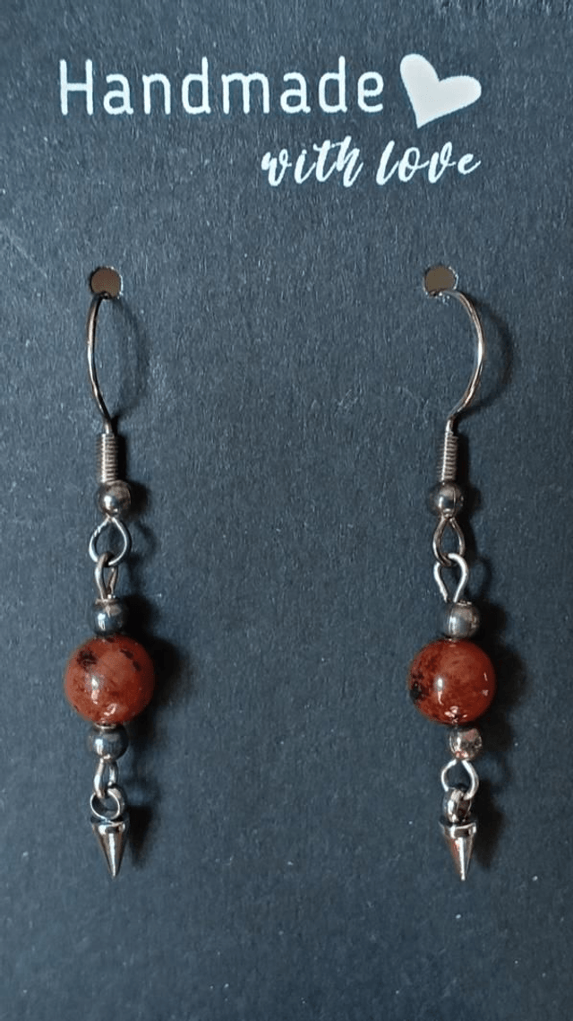 Mahogany Obsidian Sterling Silver 925 Earrings 