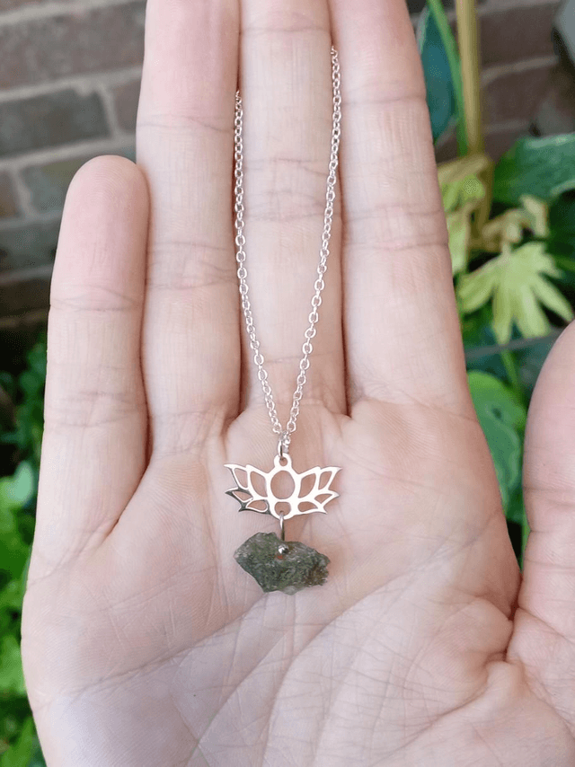Genuine Moldivite Sterling Silver Necklace