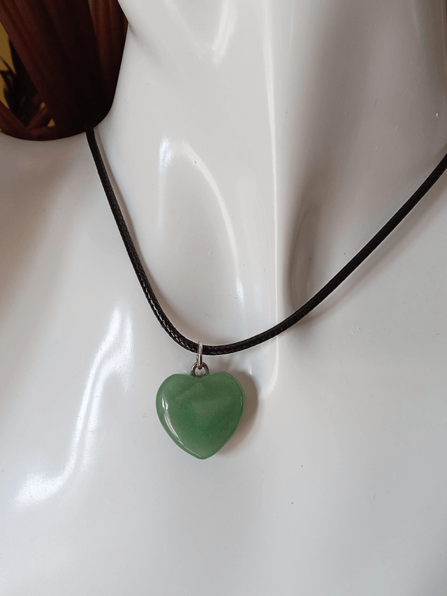 Green Aventurine Heart Crystal Necklace