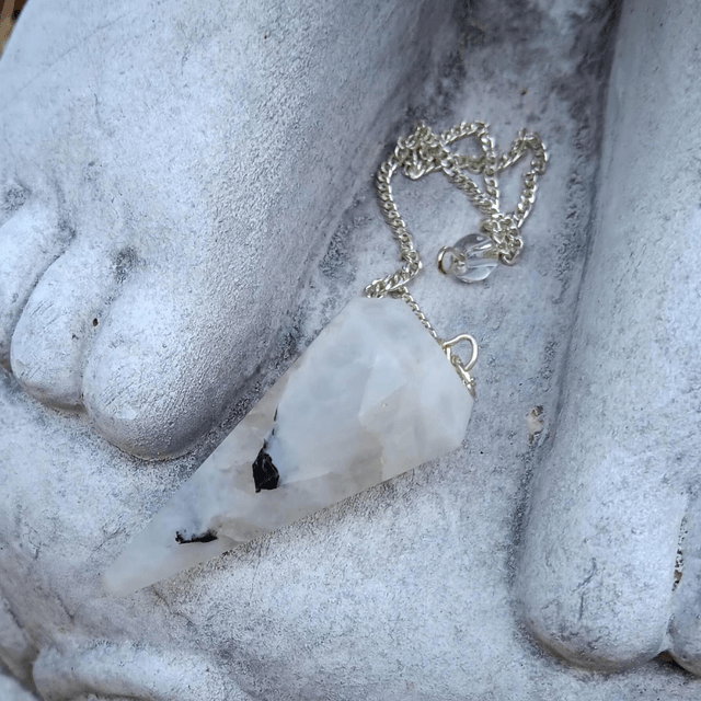 Moonstone Faceted Crystal Pendulum