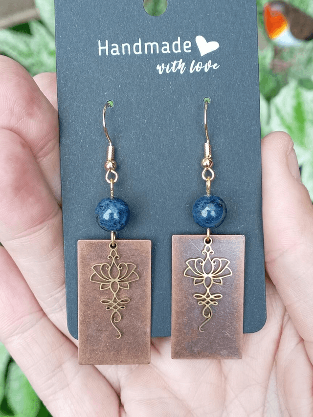Dumortierite Bead Earring and Necklace Set