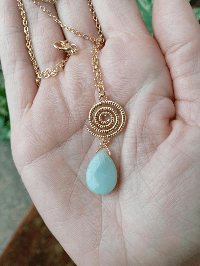 Angelite Gold Necklace