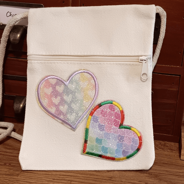 Kids pink two hearts mini handbag