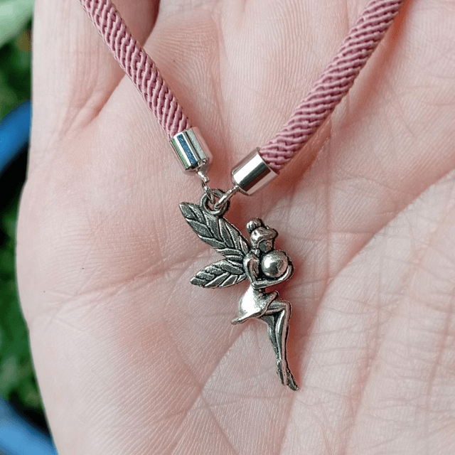 Dusky Pink kids bracelet with a Fairy Charm