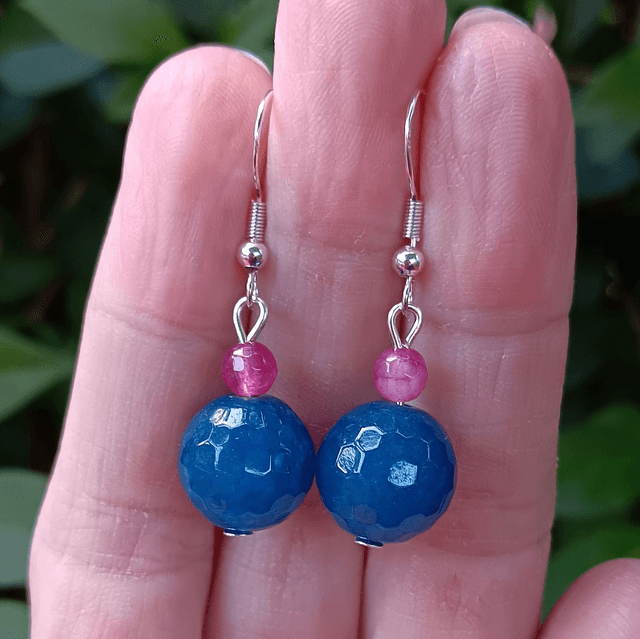 Jade Crystal Bead Sterling Silver Earrings