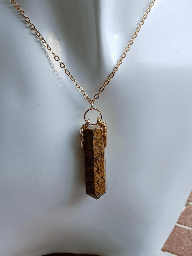 Elephant Jasper Gold Necklace 