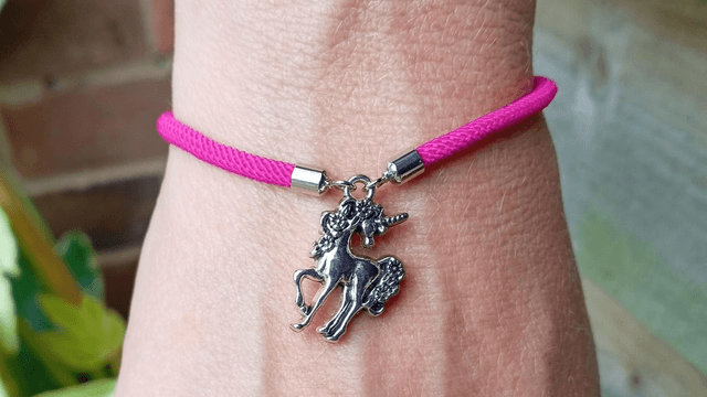 Pink kids bracelet with a Unicorn Charm